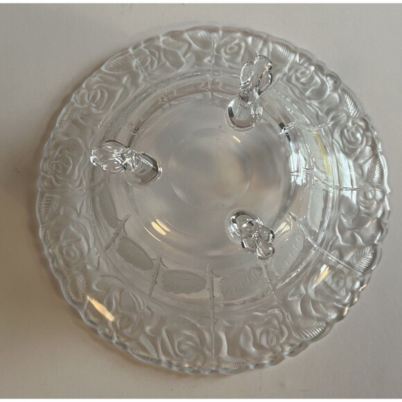 Crystal Compote Bowl Western Germany Hand Cut 24% Lead 3 Footed Pedestal Base - Picture 5 of 6